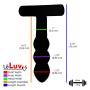 LeLuv Dildo T-Handle Glass Beaded Purple Wand Bundle with Premium Padded Pouch