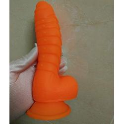 Realistic Dildo for Beginner, LZYAA Body Safe Soft Silicone Penis Adult Sex Toys, Strong Suction Cup (Orange)