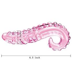 Crystal Glass Pleasure Wand Dildo Penis - AKStore - hand blown glass massager - pink