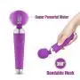 COCHING Cordless Electric Wand Massager G Spot Stimulation Vibrator for Women 100% Waterproof Rechargeable Powerful Massage Wand with 16 Speed Vibrating Patterns Muscle Aches Whisper Quite – Purple