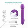 XSEXO Powerful Cordless Massage Wand Handheld with Multi Speeds Personal Rechargeable Waterproof Massager Therapy Body for Muscle Aches and Sports Recovery (Purple)