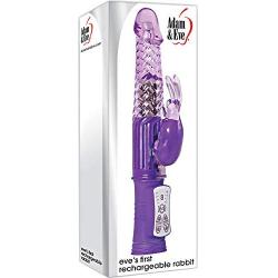 Adam and Eve Eves First Rechargeable Rabbit Vibrator, 9 Inch, Purple