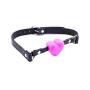 Eastern Delights Beginner Breathable Silicone Heart Open Locking Mouth Gags, Strapped Gags Ball Sex Toy