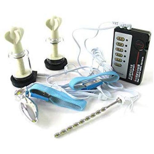 QWE Electro E-stim Kit-Accessories Electric Stimulation Horse Eye Anal Plug Breast Pump Urethra Stimulation Masturbation Male G Point Back Court Thrusting Alternative Sex Toys