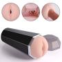 Male Masturbator Cup Pocket Pussy Stroker, SHEQU Realistic Silicone Vagina Pocket Masturbation Cup Adult Sex Toys Men for Virgin Vaginal Sex (Sexy Black Lily)