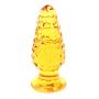 Eastern Delights Elite 3.7 Inch Corn Shape Glass Dildo Anal Plug, Glass Pleasure Wand, Yellow