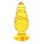 Eastern Delights Elite 3.7 Inch Corn Shape Glass Dildo Anal Plug, Glass Pleasure Wand, Yellow