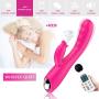 Dual Motor Waterproof Cordless USB Cable Rechargeable Soft Quiet Wireless forwomen More Convenient for Bedroom Massager Tool Rose Red