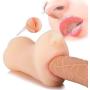 Male Masturbator Oral Blow Deep Throat Job,3D Lifelike Vagina and Mouth with Teeth Tongue Pussy Pocket for Male Sex Toys for Men