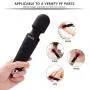 RZWD Wireless Waterproof Electric Wand Massager, Travel Relaxation Massage Tool USB Charging - 20 Times Vibration Mode Relieves Shoulder and Foot Waist Fatigue-Black.