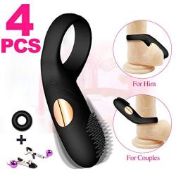 Cock Ring, Sex Toys for Men, Vibrating Cockring Set Sex Toys for Male, Erection Enhancing Penis Ring Vibrator, Better Sex Toy for Erection Enhancing Last Longer Orgasm,Silicone Set for Extra Stimulate