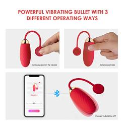 Bullet G Spot Travel Vibrator APP Wireless Remote Control Vibrating Plug Swirled Design with Multifaceted Vibrations SVAKOM Ella Sex Toy for Woman &Couple with Clit Stimulator Clitoris Vagina