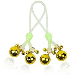Demarkt 1 Pair Adjustable Nipple Clamps Clips String Clamps Silver Jingle Bell Tasse