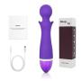 Powerful Electric Wand Massager with 10 Magic Modes, Handheld Wireless Waterproof USB Rechargeable Personal Massager for Neck Back Body, Sports Recovery & Muscle Aches (Purple)