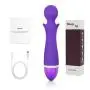 Powerful Electric Wand Massager with 10 Magic Modes, Handheld Wireless Waterproof USB Rechargeable Personal Massager for Neck Back Body, Sports Recovery & Muscle Aches (Purple)