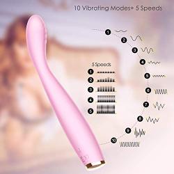 Powerful G-Spot Vibrator Dildo with Textured Tip Bendable Shaft for Precise Clitoris Stimulation, Erocome Clitoris Stimulator Sex Toy with 10 Vibration Mode 5 Speed Quiet Motor for Couple Foreplay