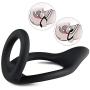 Durable Silicone Male Enhancement Exercise Bands Penis Ring, 1.3&quotDiameter of Small Ring & 2" Diameter of Big Rings Sex Toy for Men Black