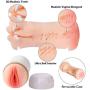 Pocket Pussy Male Masturbator Cup 3D Realistic Vagina and Mouth with Teeth and Tongue Masturbation Toys for Intense Stimulation, Removable Sleeves Stroker with Real-Life Touch and Feeling