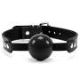 VP Leather Berlin Ball Gag Medical Grade Silicon Ball Gag with Hand-Made Leather Straps for Men and Women (Black)