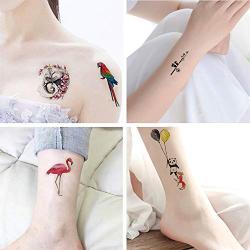 Temporary Tattoos Animal Mermaid Panda Birds Flamingo Cats for Women Tattoo Stickers for Girls Arms Legs Shoulder Back Waterproofing 8 Sheets (style 4)