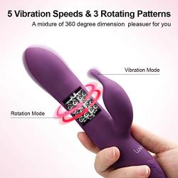 Primium Rabbit Vibrator with Rotating Shaft, Luvkis Sophia Bunny Clitoral G-Spot Stimulator, Waterproof Rotating Beads Realistic Dildo Sex Toy for Women and Couple Play