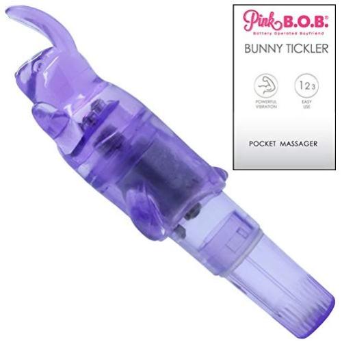 Pocket Rocket Vibrator - Removable Rabbit Tickler Sleeve - Powerful Clit Vibrations for Intense Orgasms
