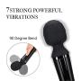 RUNSETOY Wireless Massager,Cordless Wand Waterproof Massager,USB Recharge,Big Size with Powerful Motor Personal (7 Modes) Black