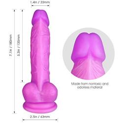 Dildo, Louviva Adult Sex Toys 6 Inch Dildo with Strong Suction Cup for Women Vaginal G-spot Anal Play