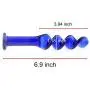 Wowlife Sex Toy, Blue Screw Thread Round Glass Dildo Crystal Penis for Couple Lover Wowlife Sex Toy, Blue Screw Thread Round Glass Dildo Crystal Penis for Couple Lover