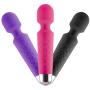 Cordless Wand Massager -100% Silicone Waterproof 8 Speeds Powerful Handle Electric Therapeutic Boby Massager (Pink)