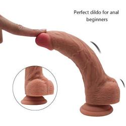 QiuQiuK Flesh 8.07 Inch Realistic Lifelike Toys for Women Silicone Tools with Suction Cup