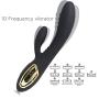 Handheld Silent Vibrator Portable G-Spot Wand Massager Travel Multi Speeds Wireless Waterproof Rabbit Soxy Toy for Women (Black)