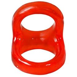 LeSharp Couple Sharing Sexy Toys, Soft Flexible Men Delay Ejaculation Double Cock Ring Penis Lock Adult Sexy Toy - Red
