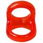 LeSharp Couple Sharing Sexy Toys, Soft Flexible Men Delay Ejaculation Double Cock Ring Penis Lock Adult Sexy Toy - Red