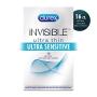 Durex Invisible Ultra Thin Condoms, Ultra Sensitive- Ultra Fine, Natural Latex With Lube and Reservoir Tip. Durexs Thinnest Condom for Men, HSA Eligible, 16 Count