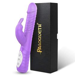 G Spot Rotating Bunny Vibrator with 3 Speeds 7 Vibration Modes for Women, PALOQUETH Waterproof Rotating Rabbit Clitoris Personal Vibrator with Independent Dual Motors for Intense Stimulation