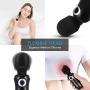 Mini Wand Massager, REVO Personal Handheld Massager with 7 Speeds, Waterproof & Cordless, Portable Electric Massage Wand for Back Neck Shoulder, Luxury Black