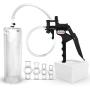 LeLuv Tyro Black Lightweight Penis Pump Bundle with 4 Sizes of Constriction Rings 9 x 2.75 inch Cylinder Diameter