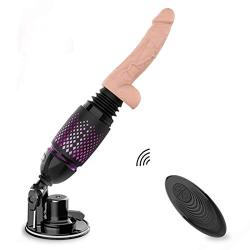 Automatic Thrusting Dildo Sex Machine for Women, Remote Control, Adjustable Angle Bracket Power Sucker Realistic Vibrating Dildo Masturbation Machine