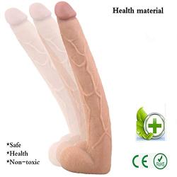 BESTAZ 15.5" Ultra-Long Realistic Dildo - Flexible Bendable Fake Penis - Female G Spot Vaginal Massager - Adult Sex Toy for Women Or Couples