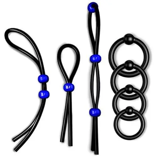 7 Pack Penis Ring Set – 4 Cock Rings w. Clit Stimulating Ball and 3 Adjustable Penis Loops – Erection Enhancing Male Sex Toy 7 Pack Penis Ring Set – 4 Cock Rings w. Clit Stimulating Ball and 3 Adjustable Penis Loops – Erection Enhancing Male Sex Toy