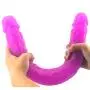Fistsunbook 18in Douable Dǒng Headed Dual Sided Massager for Women Double Pleasure Purple PVC Toy fistsunbook