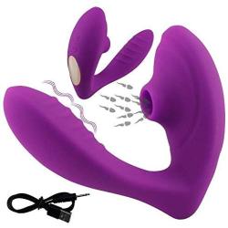 Qbyoop 10 Frequency Sucking Wand Massage, Wearable Perfect Clǐt-Oral Sucking VǐbRator Excited (Color : Purple)