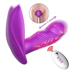 Wearable Vibrator G Spot Vagina Clitoris Stimulator Remote Control Vibrate Masturbation Dildo with 7 Pulsation Modes Waterproof Rechargeable Butterfly Vibrator Silicone Adult Sex Toys for Women Couple