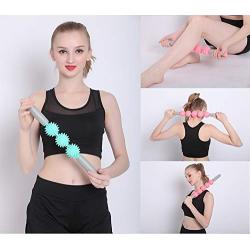 2019 Muscle Roller Stick 3 Ball, Restore Pressure Point Muscle Roller Massage Stick with Soft Spikes for Reducing Body Muscle Soreness (Mint Green)