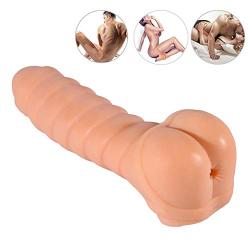 Double Function Soft Realistic Dildo with Bullet Vibrator, Mini Ass Anal Pocket Pussy, Hollow Penis Sleeve, Vibrating Male Masturbators Cup for Men, Lifelike Dong for Women Adult Sex Toys for Couple