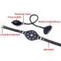 Inflatable Mouth Gag Bound Masks - Davidsource Studded Faux Leather Panel Gag Open Mouth Plug Head Harness Restraints Kit (Padlock 1 Piece)