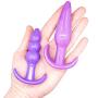 Roxy Sex Toys Butt Plug 2 Piece Anal Plug Set for Men & Women Silicone Toys Purple