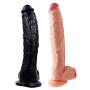 Hehelen 12 Inch Waterproof Silicone Big Realistic Double Deildo with S-uction Cup for Women Men Beginners