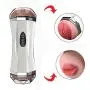 Lovely and Exercise Realistic Male Aír-cräft Cup White T-Shirt Six Toys Men 2 in 1 Vibrǎtion Deep Throat Realistic Oral Súcking Daily Waterproof Frequency Conversion Vibration-Somatosensory Interactio
